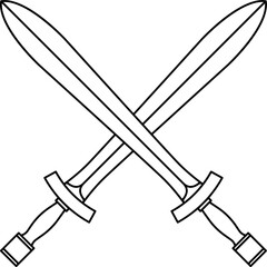 Isolated Crossed Greek Sword in Vector