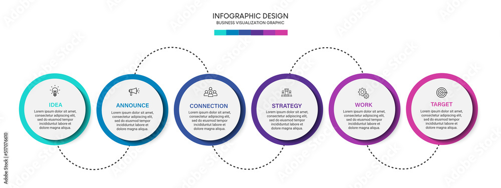 Poster Steps business data visualization timeline process infographic template design with icons