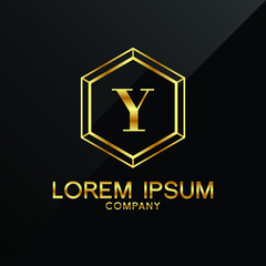 Letter Y logo Alphabet logotype gold vector design