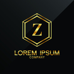 Fototapeta premium Letter Z logo Alphabet logotype gold vector design