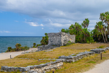Temple 54, Mayan Ruins in Tulum, Riviera Maya, Yucatan, Caribbean Sea, Mexico