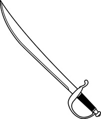 Isolated Pirate Sword, Isolated Cutlass in Vector