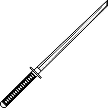 Isolated Katana Sword, Isolated Ninja Sword, Isolated Samurai sword in vector
