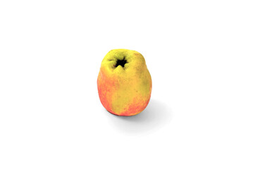 red yellow apple on white background