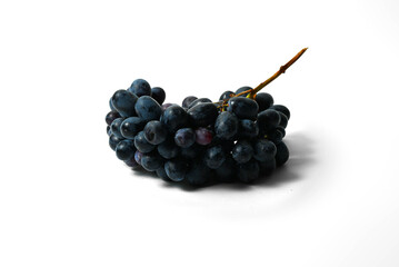 black grapes isolated on white background