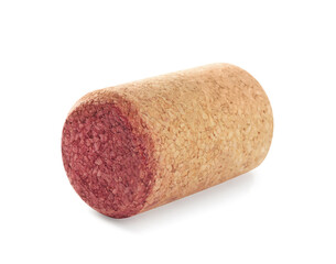 One wine bottle cork isolated on white