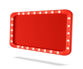 Elemento 3D, placa de luz vermelha, para festa e eventos.