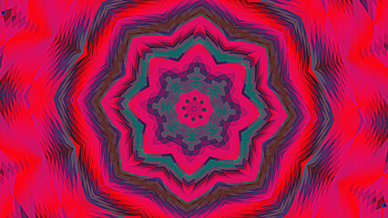 Red Fractal Mandala