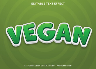 vegan text effect template with abstract style use for business brand and logo