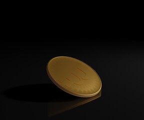 isolated bitcoins in the black background 3d rendering 