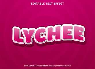 lychee text effect template with abstract style use for business brand and logo