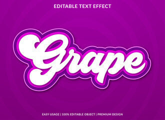 grape text effect template with abstract style use for business brand and logo