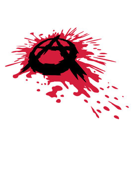 Blut Spritzer Anarchie Symbol 