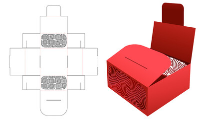 packaging box die cut template and 3D mockup
