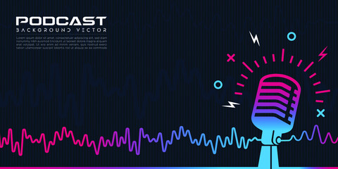 Colorful podcast background illustration