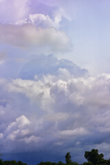 Beautiful sky. Cumulonimbus cloud and cirrus cloud