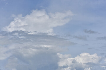 Beautiful sky. Cumulonimbus cloud and cirrus cloud
