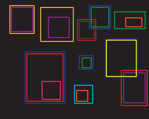 multicolored rectangle with black surface