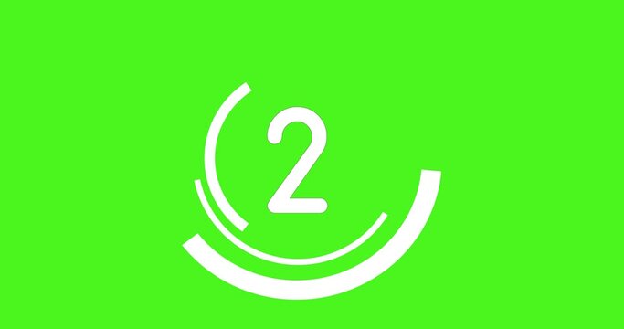 count down intro video in green screen and bute animation