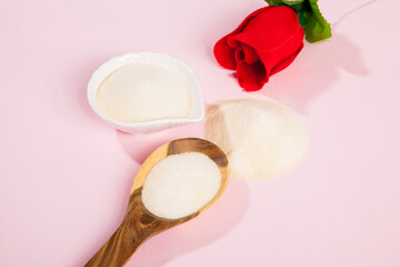 Hydrolyzed collagen protein. Additional protein intake. Natural beauty and health supplement for skin, bones, joints and intestine