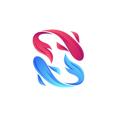 Obraz premium Fish logo design in vector