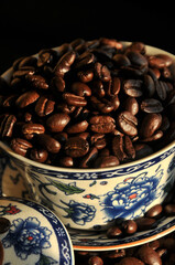  Coffee Beans in chinese teacup