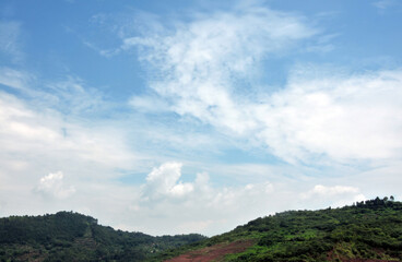 clouds over the mountains