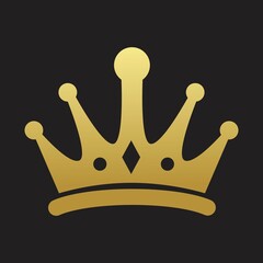 gold king crown logo vector design