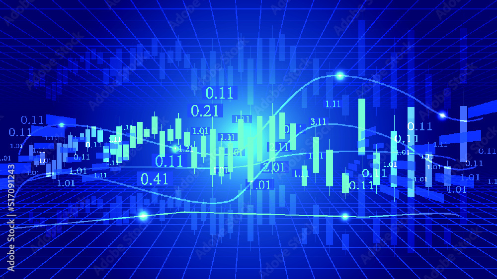 Aufkleber k line chart builds financial curve chart vector background