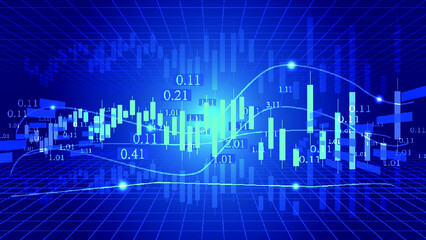 K line chart builds financial curve chart vector background