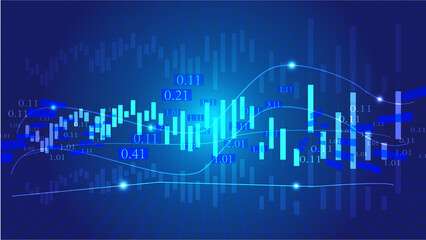 K line chart builds financial curve chart vector background