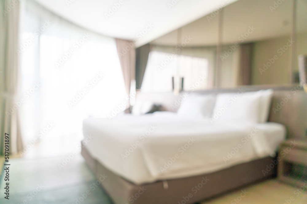 Poster abstract blur luxury bedroom for background