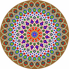 colorful mandala floral round design.