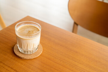 dirty coffee glass in coffee shop
