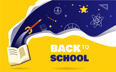 Back to school banner . Colorful back to school templates for invitations, posters, banners, promotions, sales etc