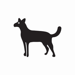 Black dog animal vector logo 