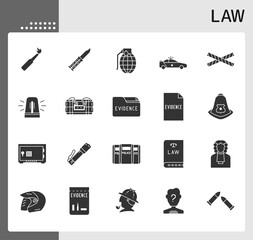 law 2 icon set, isolated glyph icon, perfect for web, graphic design, social media, UI, mobile app, EPS vector illustration