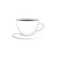 Cup of hot aromatic coffee on white background
