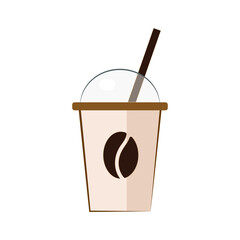 Tasty to-go coffee on white background