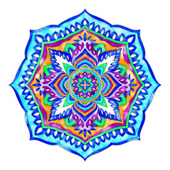 Vintage mandala design elements,watercolor hand drawn paisley flowers pattern.
