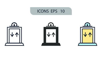 elevator icons  symbol vector elements for infographic web