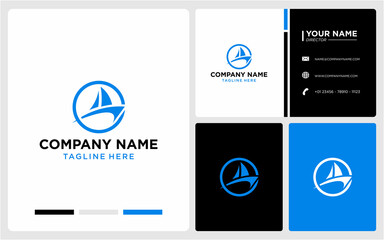 CIRCLE LOGO DESIGN BOAT MODERN
