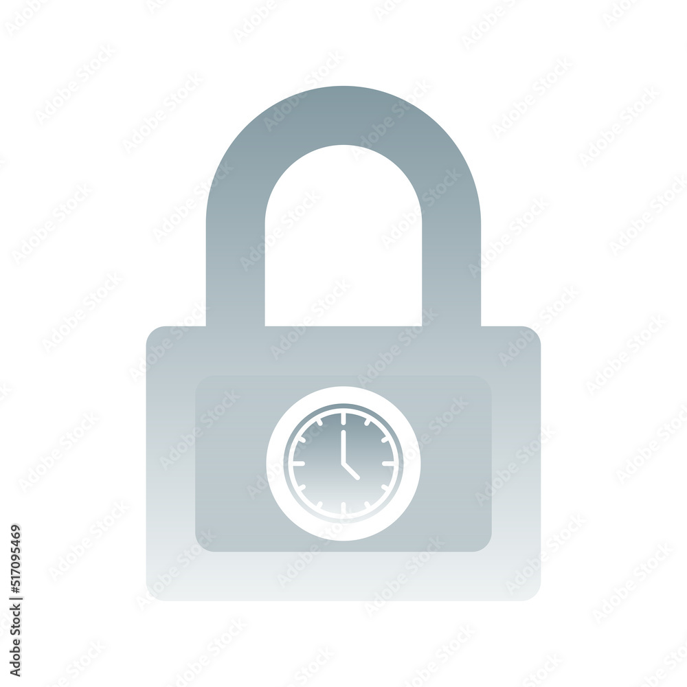 Poster clock lock logo gradient design template icon element