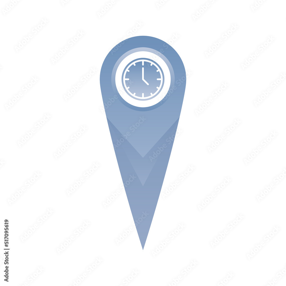 Poster clock location logo gradient design template icon element