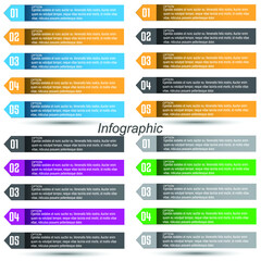 Collection infographics with steps and options, banner  for  business design and website template.