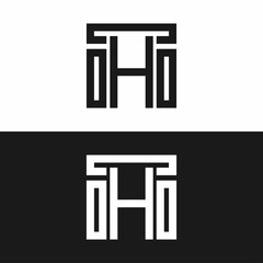 letter O H O monogram logo design