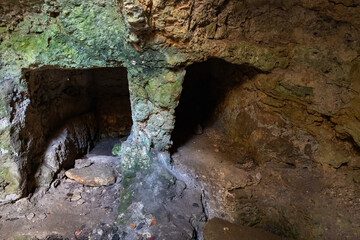 Byzantine  burial cave in the well-preserved Yehiam Crusader fortress at Kibbutz Yehiam, in Galilee, northern Israel