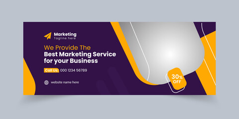 New digital corporate marketing agency social media cover template