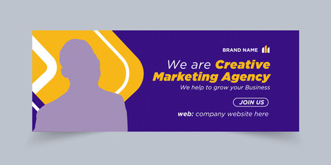 New digital corporate marketing agency social media cover template