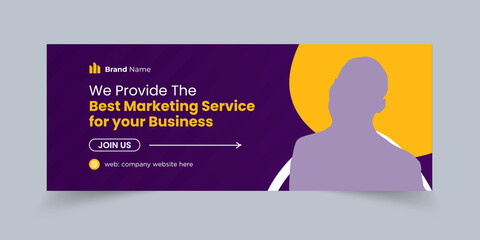 New digital corporate marketing agency social media cover template